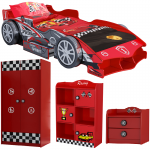 Set Formula 1 Car - 4 piese (pat, dulap, biblioteca, noptiera)